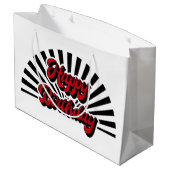 Cool retro Happy Birthday woord art party Groot Cadeauzakje (Achterkant Gekanteld)