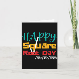 Cool Retro Happy Square Root Day Number Joke Kaart