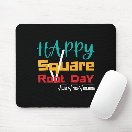 Cool Retro Happy Square Root Day Number Joke Muismat (Met muis)