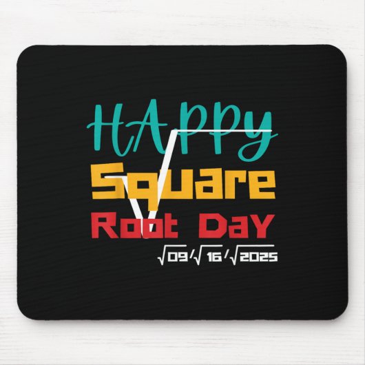 Cool Retro Happy Square Root Day Number Joke Muismat (Voorkant)