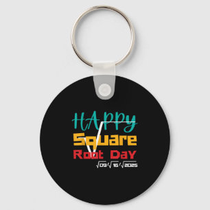 Cool Retro Happy Square Root Day Number Joke Sleutelhanger