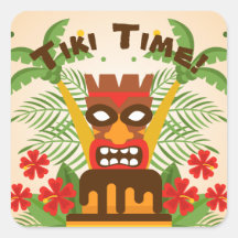 Cool Retro Hawaiian Idol Tiki Bar Party Palm Trees