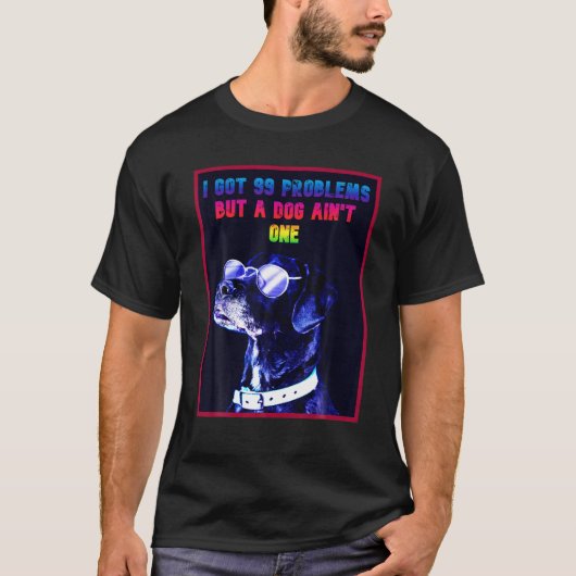 Cool Retro  hond met bril Funny Phrase D T-shirt (Voorkant)