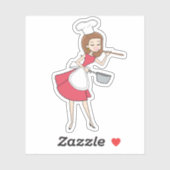 Cool Retro Huisvrouw Sticker (Vel)