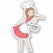 Cool Retro Huisvrouw Sticker (Voorkant)