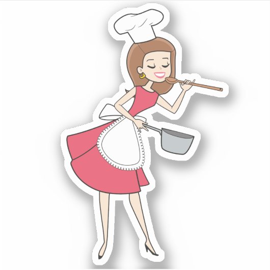 Cool Retro Huisvrouw Sticker (Voorkant)