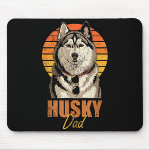 Cool Retro Husky Vader Grappige Vintage Hondenlief Muismat
