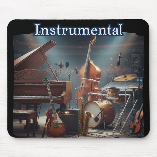 Cool Retro Instrumentaal Muismat (Voorkant)