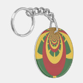 COOL RETRO Jamaica Rasta kleuren Sleutelhanger (Voorkant Links)