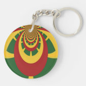COOL RETRO Jamaica Rasta kleuren Sleutelhanger (Achterkant)