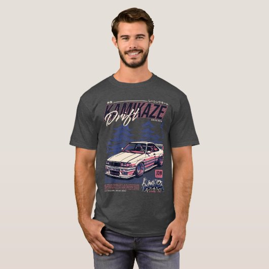 Cool Retro  Japans JDM Tokyo Japan Drift T-shirt (Voorkant volledig)