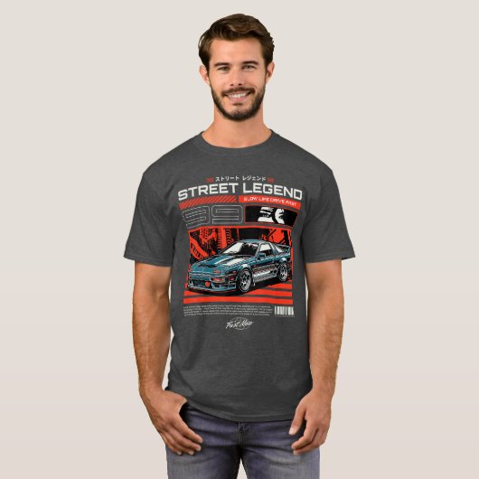 Cool Retro  Japans JDM Tokyo Japan Drift T-shirt (Voorkant volledig)