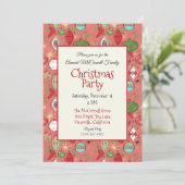 Cool Retro Kerstfeest Uitnodigingen (Staand voorkant)