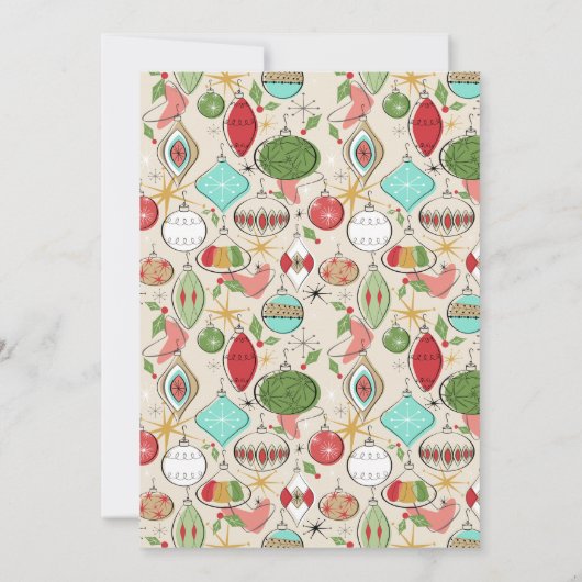 Cool Retro Kerstfeest Uitnodigingen (Achterkant)