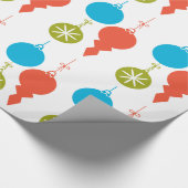 Cool Retro kerstversieringen Red Green Blue Cadeaupapier (Hoek)