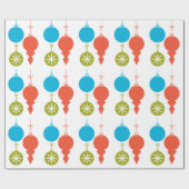Cool Retro kerstversieringen Red Green Blue Cadeaupapier (Vlak)