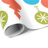 Cool Retro kerstversieringen Red Green Blue Cadeaupapier (Rol Hoek)