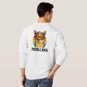 Cool Retro Lama met Zonnebril – PROBLLAMA Grappig T-shirt (Achterkant volledig)