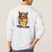 Cool Retro Lama met Zonnebril – PROBLLAMA Grappig T-shirt (Achterkant)