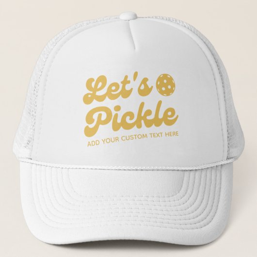 Cool Retro Laten we gepersonaliseerde pickleball Trucker Pet (Voorkant)