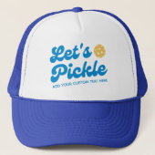 Cool Retro Laten we gepersonaliseerde pickleball Trucker Pet (Voorkant)