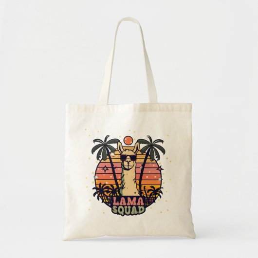 Cool Retro Llama Squad Tote Bag (Voorkant)