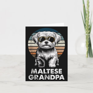 Cool Retro Maltese Opa Grappige Vintage Hondeneige Kaart