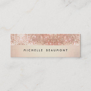 Cool Retro Mode en Beauty Faux Copper Sequin Mini Visitekaartje
