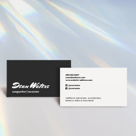 Cool Retro Modern Musicus Songwriter Business Car Visitekaartje