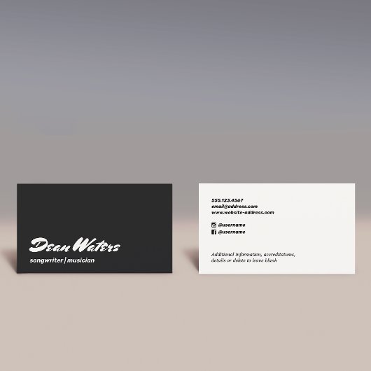 Cool Retro Modern Musicus Songwriter Business Car Visitekaartje