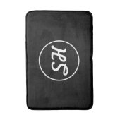 Cool Retro-modern stijlmonogram | Zwart-wit Badmat (Voorkant Verticaal)