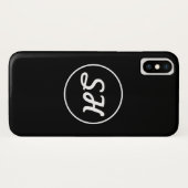 Cool Retro-modern stijlmonogram | Zwart-wit Case-Mate iPhone Case (Achterkant (horizontaal))