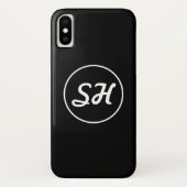 Cool Retro-modern stijlmonogram | Zwart-wit Case-Mate iPhone Case (Achterkant)