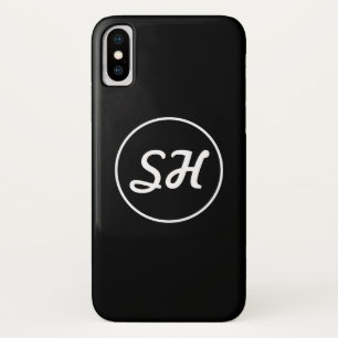 Cool Retro-modern stijlmonogram   Zwart-wit Case-Mate iPhone Case