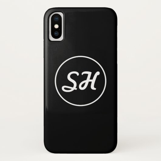 Cool Retro-modern stijlmonogram | Zwart-wit Case-Mate iPhone Case (Achterkant)