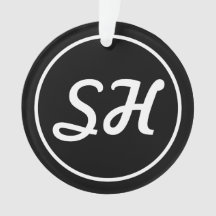 Cool Retro-modern stijlmonogram | Zwart-wit