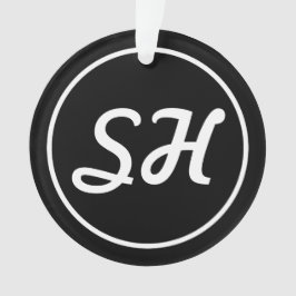 Cool Retro-modern stijlmonogram | Zwart-wit Ornament