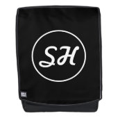 Cool Retro-modern stijlmonogram | Zwart-wit Rugtassen (Voorkant)