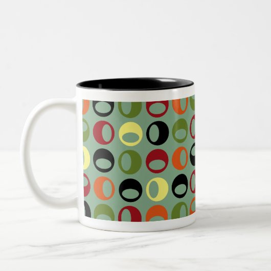 Cool Retro Moderne bollen koffie Mok (Links)