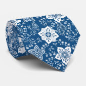 Cool Retro Moderne Funky Bloemen Patroon Stropdas (Opgerold)