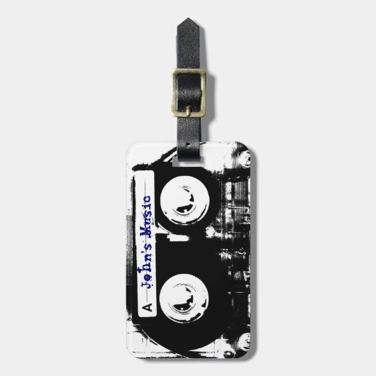 Cool Retro Music Cassettebandje, Mixtape Grooves Bagagelabel (Voorkant verticaal)