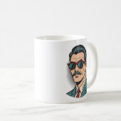 Cool Retro Mustache Man Mug Koffiemok (Voorkant rechts)