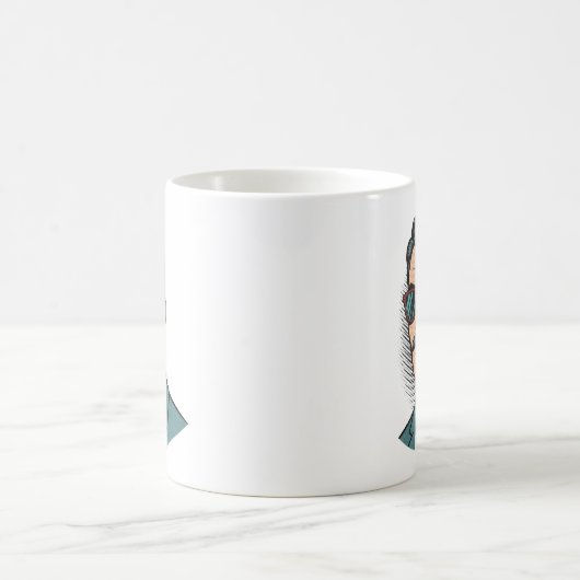 Cool Retro Mustache Man Mug Koffiemok (Center)