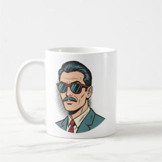 Cool Retro Mustache Man Mug Koffiemok