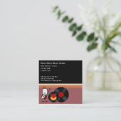 Cool Retro Muziek Vinyl Visitekaartjes (Staand voorkant)