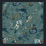 Cool Retro Nautical Thletic New England Patroon Bandana<br><div class="desc">Ontwerp van de Whiskey Ginger.</div>