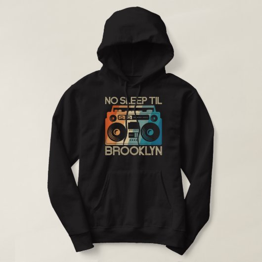 Cool Retro No Sleep Til Brooklyn, Old School Porta Hoodie (Design voorkant)