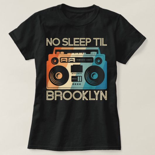 Cool Retro No Sleep Til Brooklyn, Old School Porta T-shirt (Design voorkant)