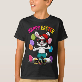 Cool retro paashaas "Happy Easter Bruh" T-shirt