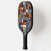 Cool Retro Patroon Monogram Initiaal 70s Geïnspire Pickleball Paddle (Links)